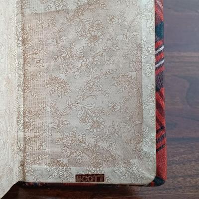 LOT 7: Set of (5) Early 20th Century Leather Bound Miniature 2" Books, Six Volumes of the 1904 Master Pieces of Humor & More