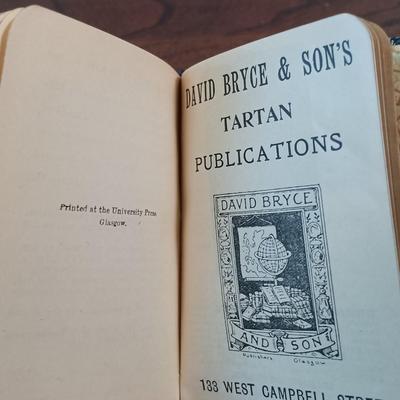 LOT 7: Set of (5) Early 20th Century Leather Bound Miniature 2" Books, Six Volumes of the 1904 Master Pieces of Humor & More