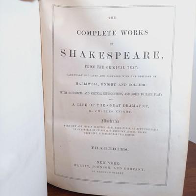 LOT 9: Martin, Johnson and Co. Illustrated 3-Volume Complete Works of Shakespeare 1856
