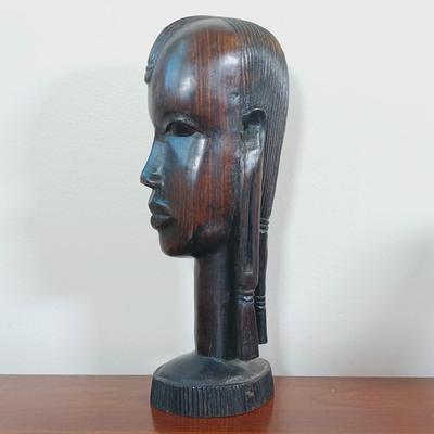 LOT 10: Large Carved Wood Mask from Northern Rhodesia with (3) Small Carved Wood Figures