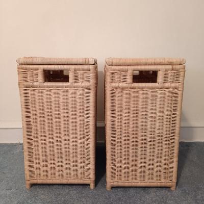 LOT 109: Set of (2) Vintage Wicker Laundry Baskets
