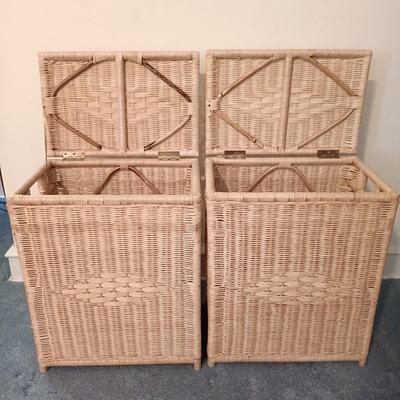 LOT 109: Set of (2) Vintage Wicker Laundry Baskets