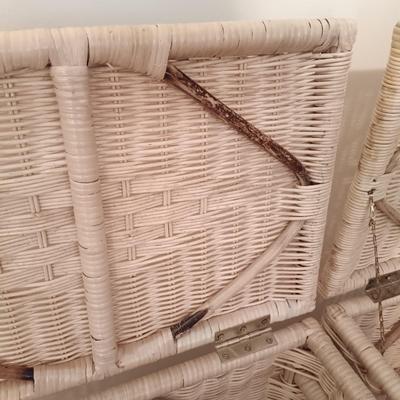 LOT 109: Set of (2) Vintage Wicker Laundry Baskets