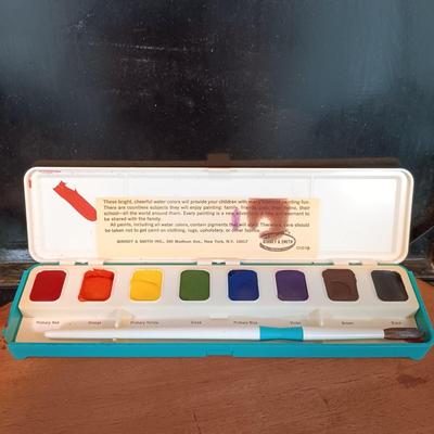 LOT 113: Antique Metal Artist Box w/ J. Rogers Watercolor Box, Sanford's Art Crafts for Beginners 1904 & More