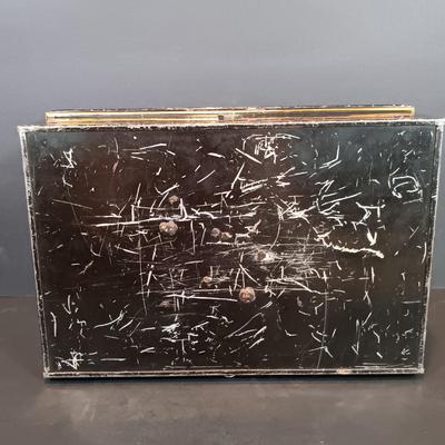 LOT 114: Antique Metal Cash Boxes with Gift of the Colonies Chocolate Tin