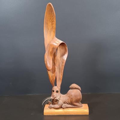 LOT 115: Hand Carved Wood Elephant Napkin Ring and Rabbit with Orchids of Hawaii and PMP Pottery Tiki Mugs