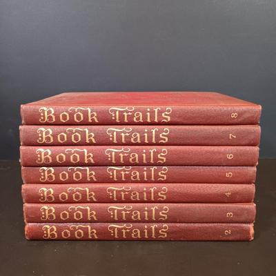 LOT 116: Large Collection of Vintage Dolls, Clothes and Metal Trunk with Book Trails 1940s Volumes 1-8