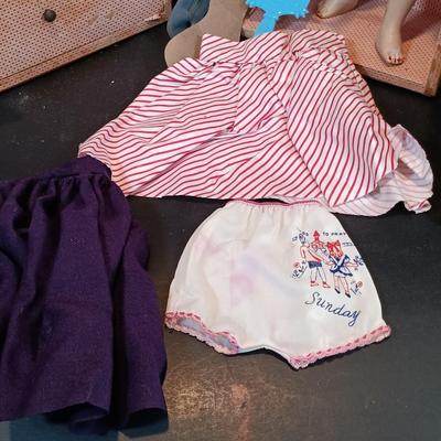 LOT 116: Large Collection of Vintage Dolls, Clothes and Metal Trunk with Book Trails 1940s Volumes 1-8