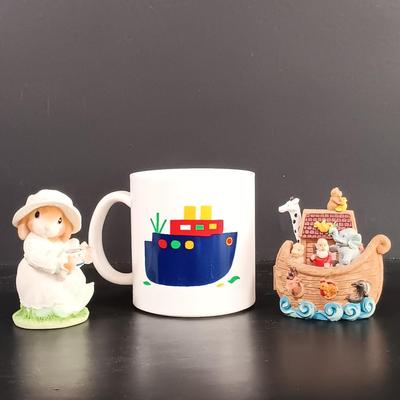 LOT 118: Wedgwood Peter Rabbit Dishware, Northwood N.H. Handpainted Signed Stoneware Jug, Books & More