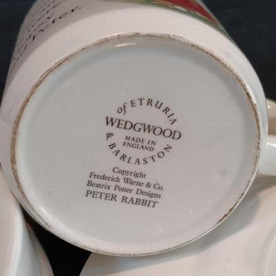 LOT 118: Wedgwood Peter Rabbit Dishware, Northwood N.H. Handpainted Signed Stoneware Jug, Books & More