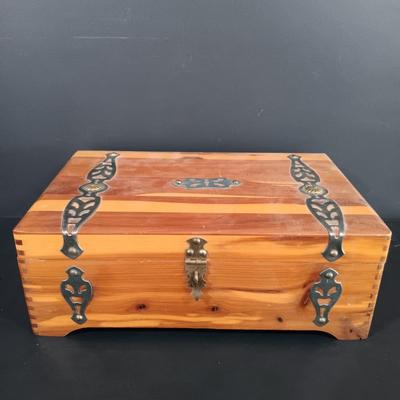 LOT 119: McGraw Box Co. Cedar Box, Carved Stone Whale, Glass Bead Art & More