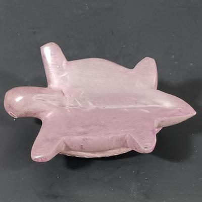 LOT 121: Hand Carved Pearlite Stonecraft Duck, Hexagonal Metal Coin Bank, Carved Stone Game Token & More