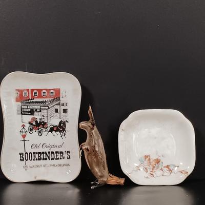 LOT 122: Miniature Copper Pitchers, Handblown Glass Animal, Copper Print Plates, Drafting Tools & More