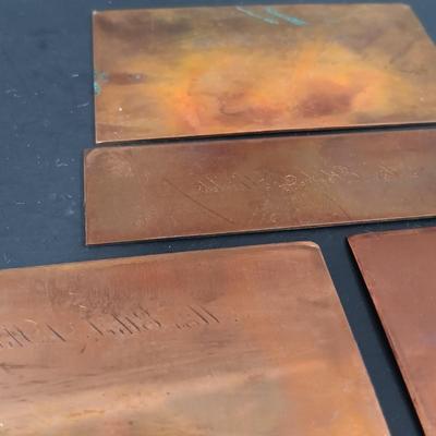 LOT 122: Miniature Copper Pitchers, Handblown Glass Animal, Copper Print Plates, Drafting Tools & More