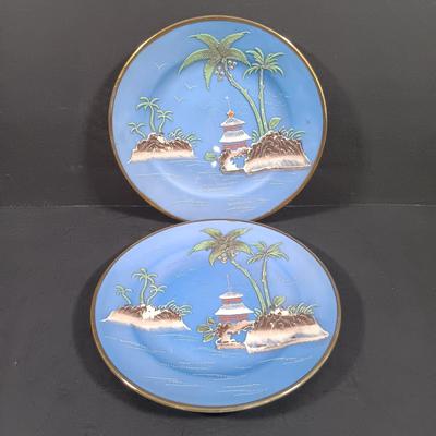 LOT 125: Large Earthenware Lidded Serving Dish, Morimura-Style Enameled Plates, Small Ginger Jars & More
