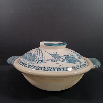 LOT 125: Large Earthenware Lidded Serving Dish, Morimura-Style Enameled Plates, Small Ginger Jars & More