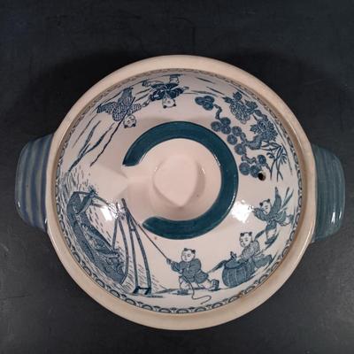 LOT 125: Large Earthenware Lidded Serving Dish, Morimura-Style Enameled Plates, Small Ginger Jars & More