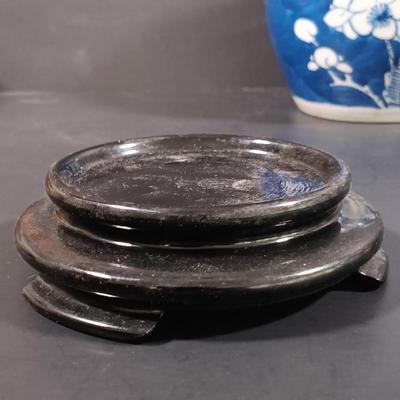 LOT 125: Large Earthenware Lidded Serving Dish, Morimura-Style Enameled Plates, Small Ginger Jars & More