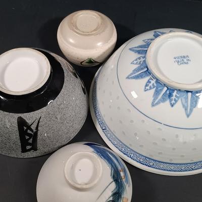 LOT 125: Large Earthenware Lidded Serving Dish, Morimura-Style Enameled Plates, Small Ginger Jars & More