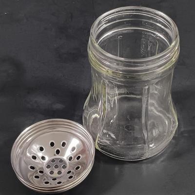 LOT 129: Crystal Collection - Antique Sugar Shaker, Fan Pattern Compote, Syrup Pitcher & More