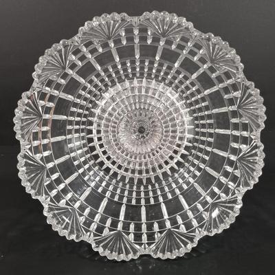 LOT 129: Crystal Collection - Antique Sugar Shaker, Fan Pattern Compote, Syrup Pitcher & More