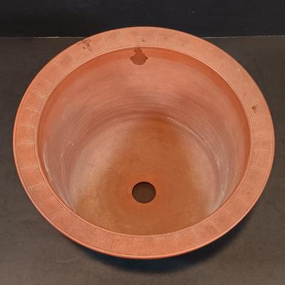 LOT 130: Terra Cotta Dragon Planter, Metal Garden Angel Bird Feeder, Copper Watering Can & More