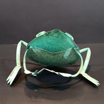 LOT 130: Terra Cotta Dragon Planter, Metal Garden Angel Bird Feeder, Copper Watering Can & More