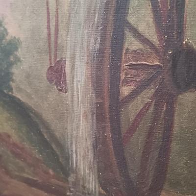 LOT 131: Reproduction Oil Painting of Abraham le Blond's The Mill Stream - Towing the Prize