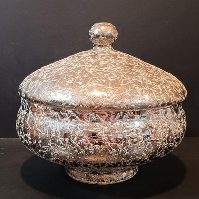 LOT 133: Ronson Butane Candlesticks, West Virginia Glass Candy Dish, Silverplated Swan Butter Pat Dishes, Milk Glass Vase & More