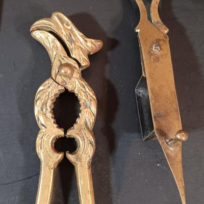 LOT 134: Brass Collection- Stowe Trap Rock Co. Nautical Thermometer, Vase, Candlestick Holders & More