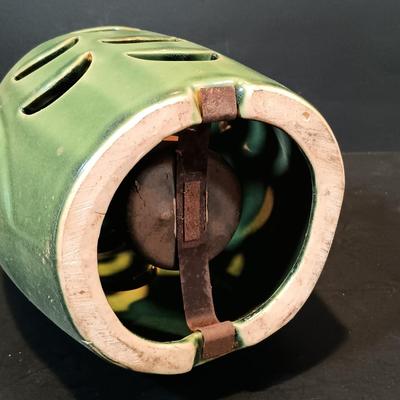 LOT 207: Green Pottery Votive Holders, S. Ballard Signed Pottery Planter & More