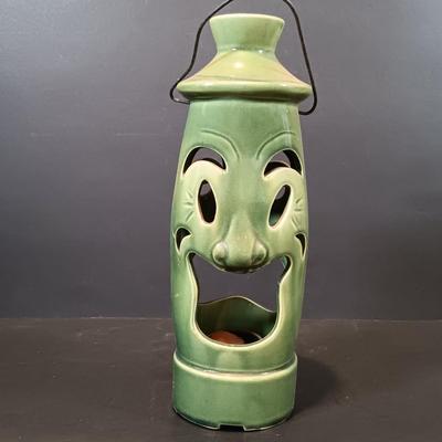 LOT 207: Green Pottery Votive Holders, S. Ballard Signed Pottery Planter & More