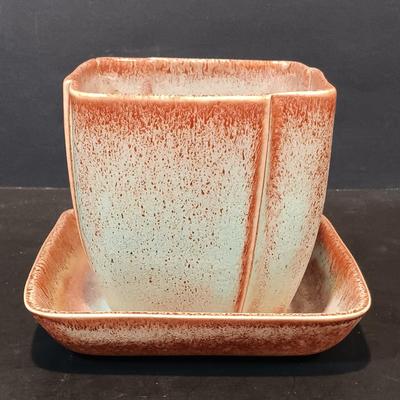 LOT 207: Green Pottery Votive Holders, S. Ballard Signed Pottery Planter & More