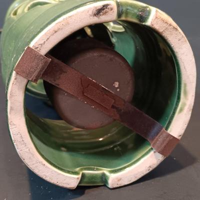LOT 207: Green Pottery Votive Holders, S. Ballard Signed Pottery Planter & More