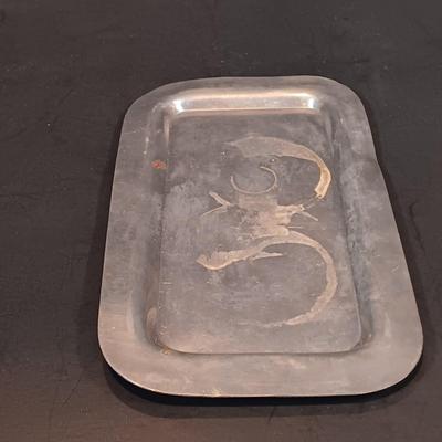 LOT 210: Pewter - Napkin Rings, Plates, Creamer, Sugar Bowl & More