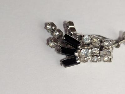 Women's Art Deco Rhinestone Link Black Crystal Necklace