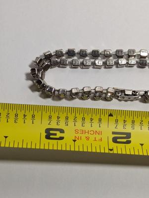 Women's Art Deco Rhinestone Link Black Crystal Necklace