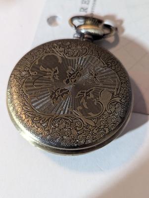 Quartz Steampunk Skeleton Gearing Pocket Watch #18