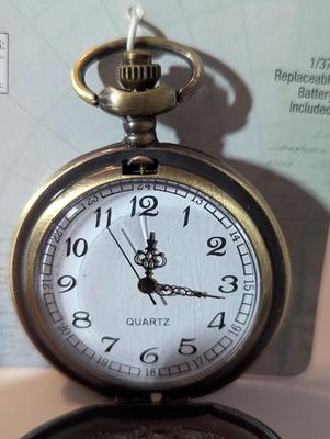 Quartz Steampunk Skeleton Gearing Pocket Watch #18