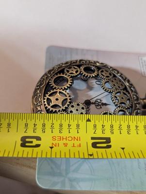 Quartz Steampunk Skeleton Gearing Pocket Watch #18