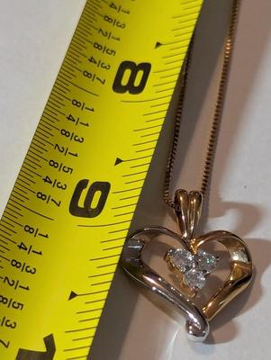 14kt Over Sterling Lovely Heart Pendant Necklace 5 grams #20