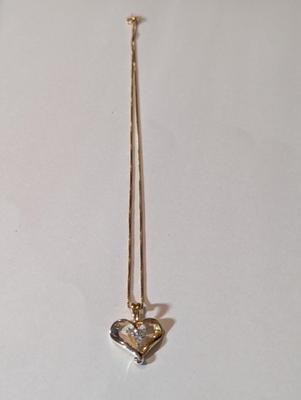 14kt Over Sterling Lovely Heart Pendant Necklace 5 grams #20