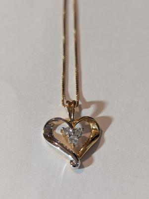 14kt Over Sterling Lovely Heart Pendant Necklace 5 grams #20