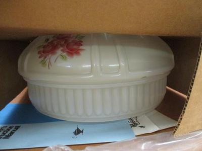 Aladdin Floral Lamp Shade Glass Oil Lamp With Red Base #5