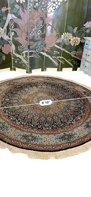 Furniture - Persian Rug - Round Silk 6' 10" diameter