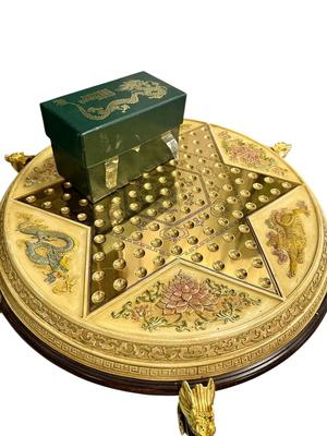 Furniture, Decor, & Art. Shabby Chic Blue chest Oriental Art & Semiprecious Chinese Checkers