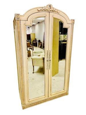 Furniture - Double Mirrored Armoire by Jaclyn Smith Living w feet inside