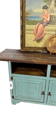 Furnture - Turquoise buffet , Art, and Bread tray