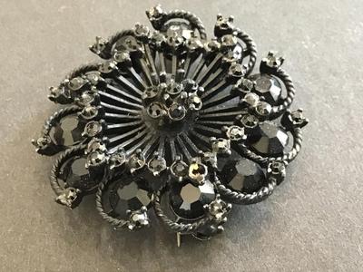 Vintage Black Brooch