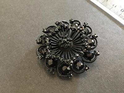 Vintage Black Brooch